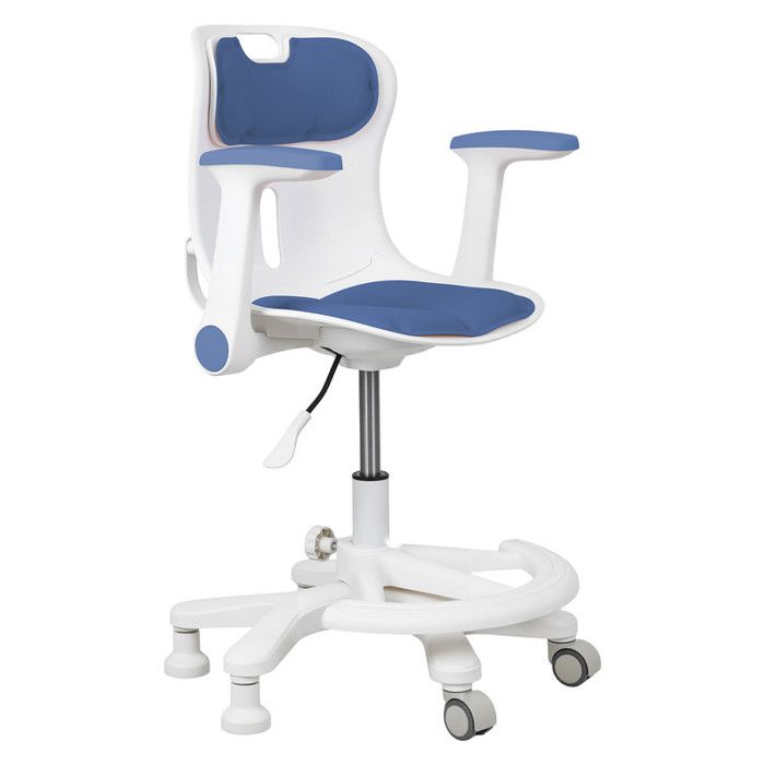 Fauteuil Bureau Enfant – FIANAO – Design Ergonomique Anti-Fatigue – Hauteur Ajustable – Repose-pieds + Accoudoirs – BLEU