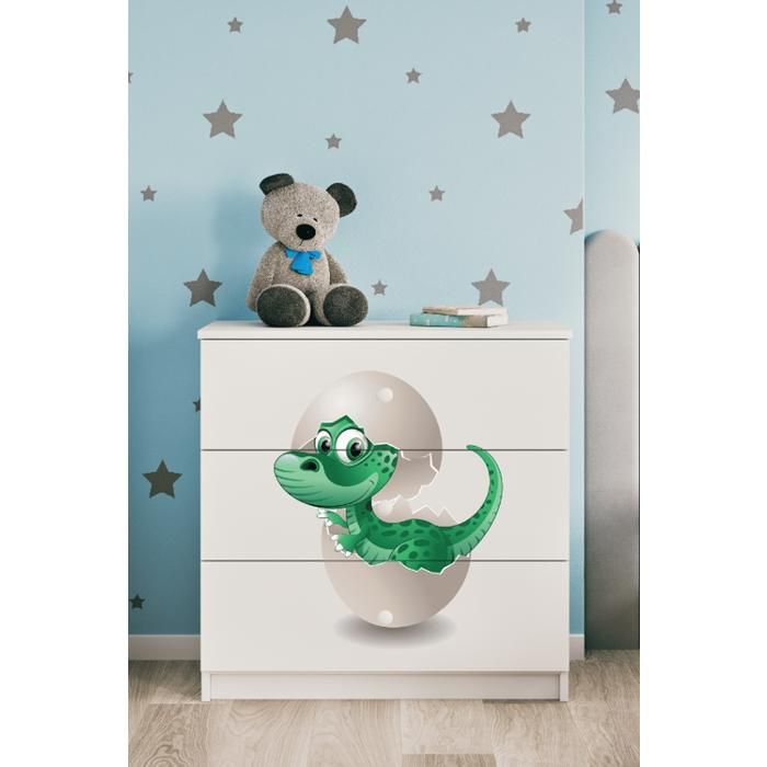 Commode enfant blanche avec tiroirs Petit Dino - Babydreams pour chambre bébé