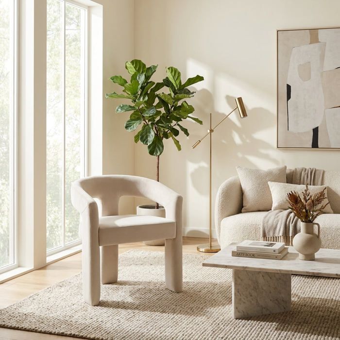 Lot de 2 chaises de salle à manger velours beige rembourrées MAESTRO