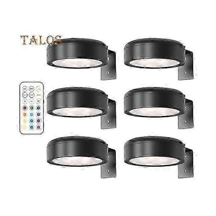 Lampe tableau LED télécommande 100 lm variateur continu 3 modes sans fil sur piles noir lot de 6