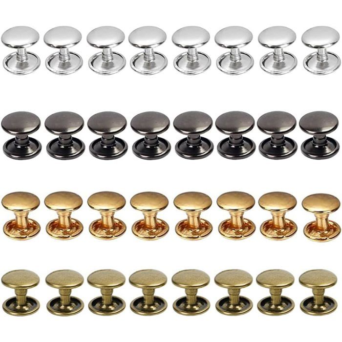 Rivet Cuir 400 Pièces Vis Double Casquette Rivet Tubulaires Rivets Fixation Rivet Rivet Cuir Set Rés ACCESSOIRES FABRICATION MAISON
