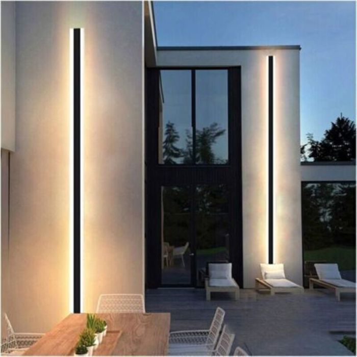 Applique murale dextérieur moderne résistante à leau longue bande LED lampe murale IP65 lampe murale en aluminium