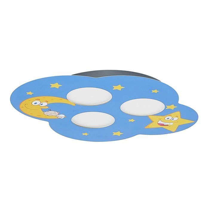 Plafonnier ampoules LED - Lindby - lampe de plafond - - 41 x 35 x 3 cm - bleu