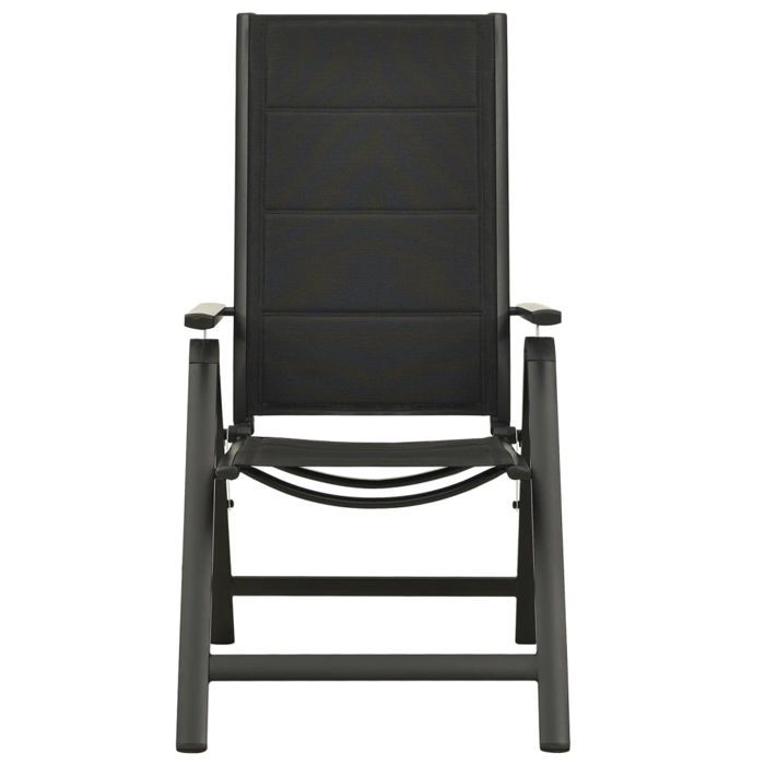 BESTLIFE Chaises pliables de jardin lot de 2 Textilène et aluminium Noir avec manuel de montage（31793453）VIDAXL