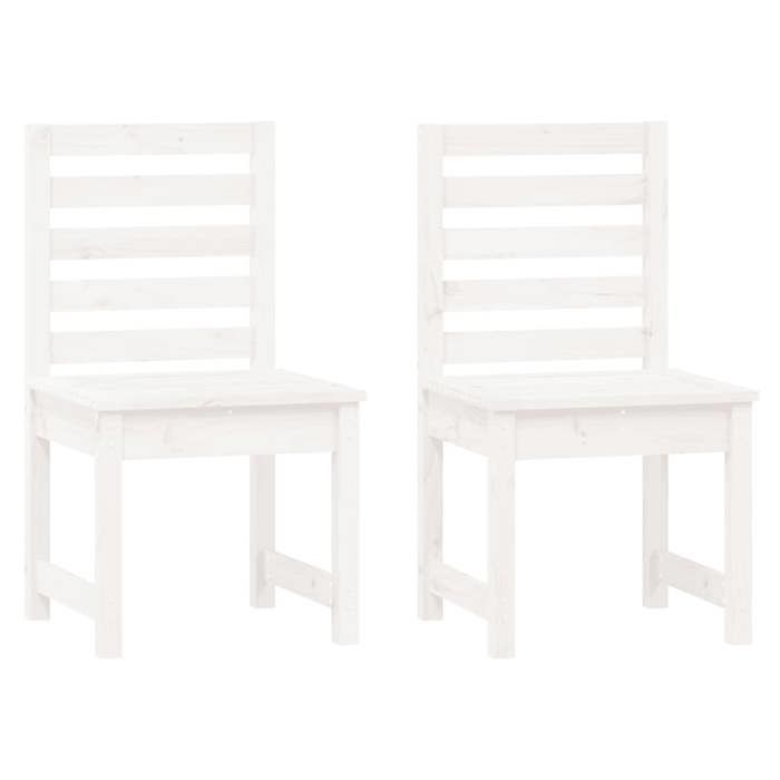 Chaises de jardin Résistants UV(2 pièces) - Fauteuils de jardin - blanc 50x48x91 5 cmbois massif pin pit38b