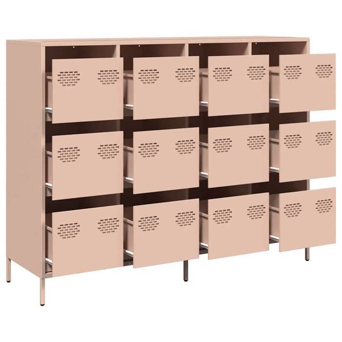 Rose Commode Salon CHIC Buffet bas/Cabinet 1 PC rose 135x39x1035 cm acier laminé à froid N12445