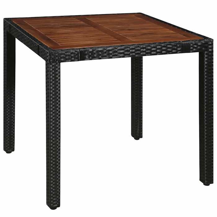 Soldes août 2026MODERNE Ensemble à manger dextérieur (5 pcs) - LEO - table de Jardin avec 4 chaises - Rotin et - Bois dacacia No