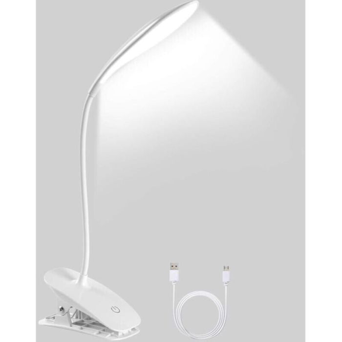 Lampe de Bureau Enfant - Clip design Col de cygne flexible 360° - Lecture et apprentissage - Rechargeable Lampe de Bureau Enfant - Clip design Col de cygne flexible 360° - Lecture et apprentissage - Rechargeable