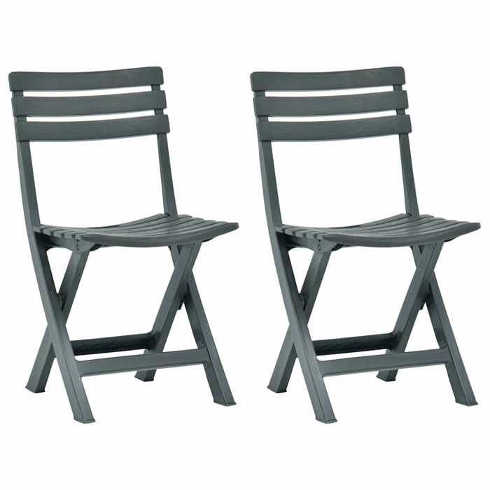 Chaises de bistrot lot de 2 pliables en plastique vert