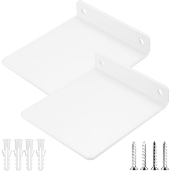 2 Pcs Petites Etagere Murale Blanche Étagère Murale Blanche Murales Tablette Étagère Flottante Étagère Murales Suspendue 11x10x2 3cm