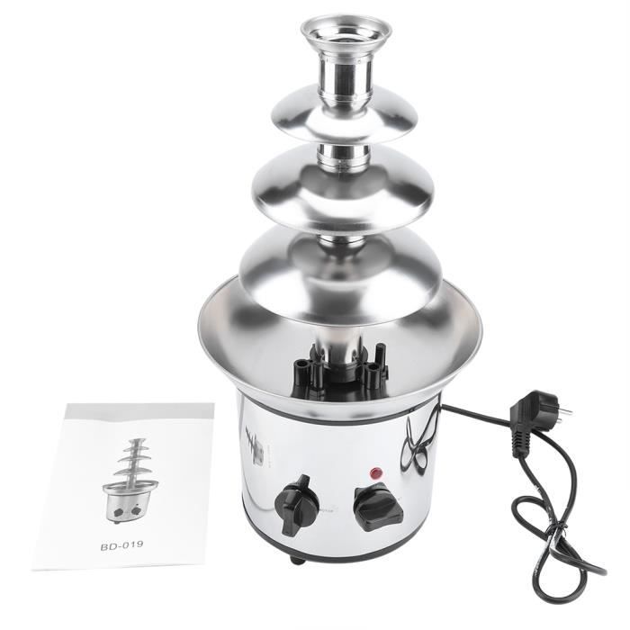 Fontaine à Chocolat Total Chef – 3 Niveaux – Inox – Parfaite Pour Buffets Et Soirées