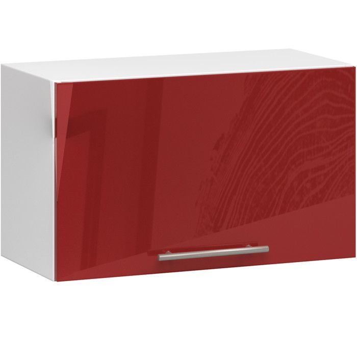Meuble de cuisine haut AKORD W60 OLIWIA modulable Blanc 60 cm 1 porte couleur Rouge Brillant 1 étagère 60x30x29 cm