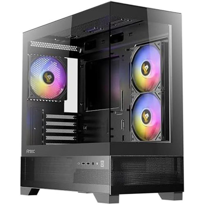 Boîtier de jeu en verre trempé Antec CX500M RGB MicroATX – Noir