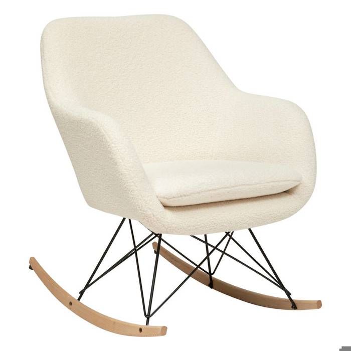 Rocking-chair Olmeto en bouclette H83cm blanc - Atmosphera Créateur dintérieur Rocking-chair Olmeto en bouclette H83cm blanc - Atmosphera Créateur dintérieur
