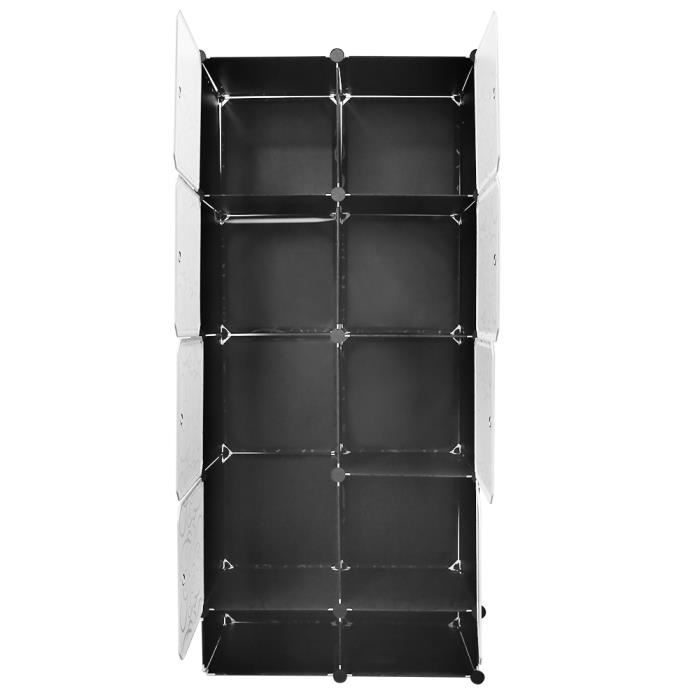 Armoire Penderie avec étagère de Chaussures - YIPEEMA - 1 tige de suspension - Noir