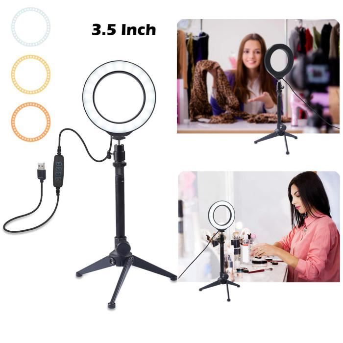 WD04119-FLASH,Anneau lumineux led rgb avec support pour téléphone portable. grand trépied