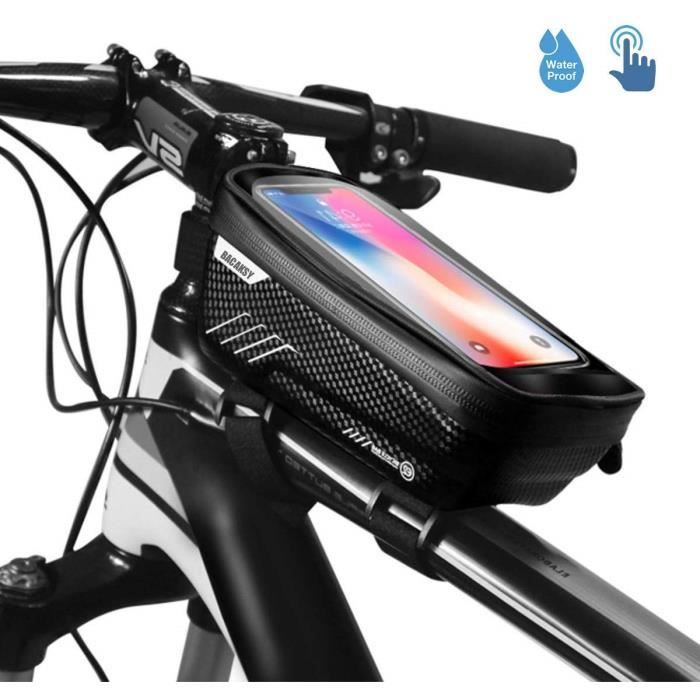 BAIGIO Sacoche Cadre de Vélo Tactile Support Télephone Vélo Etanche Sac de Vélo Pochette Waterproof pour Velo