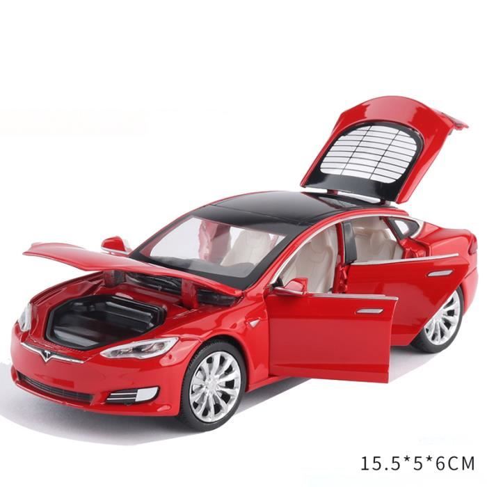 Tesla Model S Modèle de jouet de voiture avec véhicule de simulation  musicale à porte légère et ouvrable