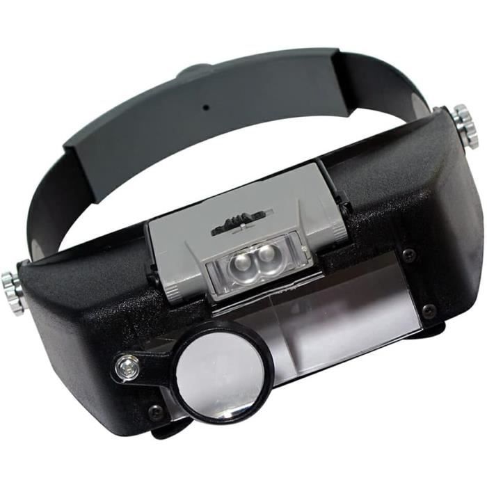 Loupe Frontale LED Avec 4 Lentilles - 10X à 25X Grossissement - Pour Réparation Bijoux Et Montres