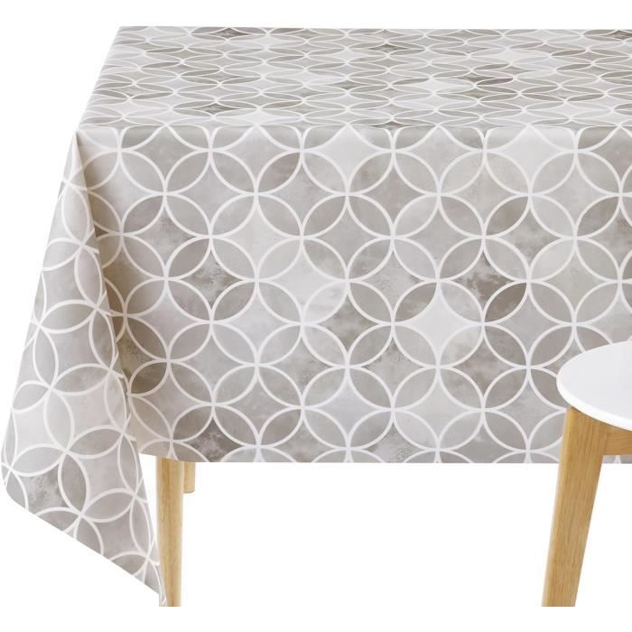 Sous nappe gris rectangulaire 140 x 300 cm - Protège table PVC