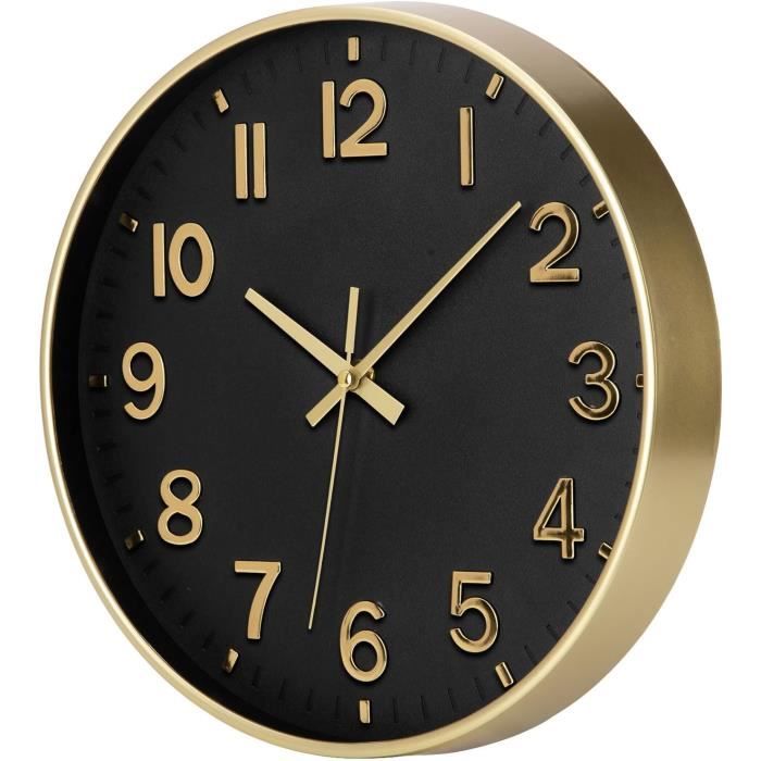 Horloge Murale D'angle Double Face Numérique - Style Moderne, Mouvement Silencieux, Installation Facile (Couleur : Jaune)
