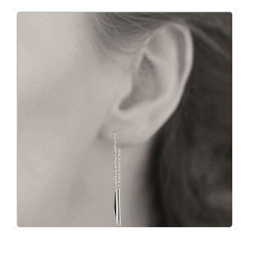 Créoles En Argent 925 Rhodié Avec Zirconium – Forme Gouttes – Neuf Avec étiquettes