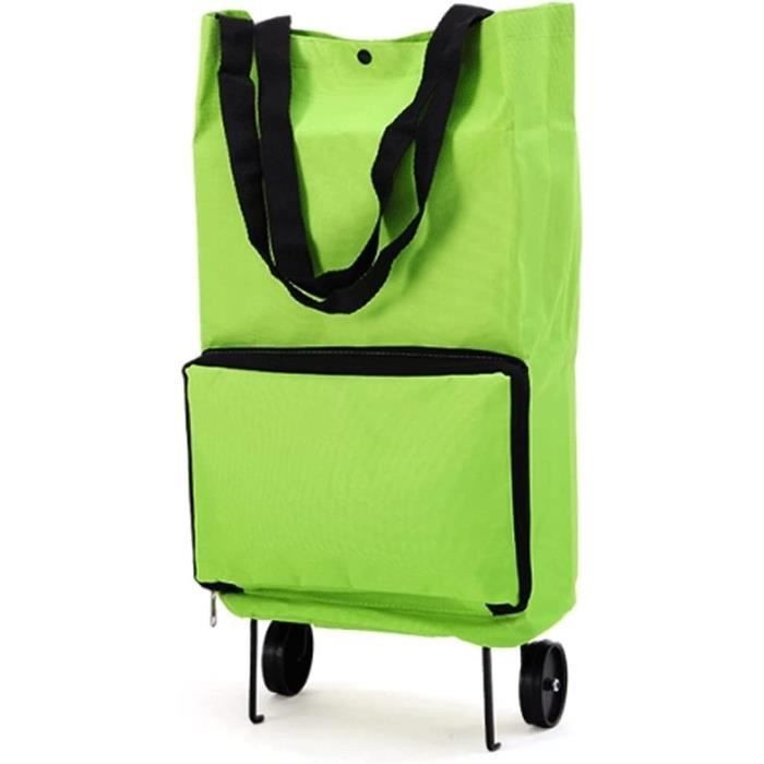 Chariot de courses ?� roulettes pliable avec grande capacit?� Vert[784]