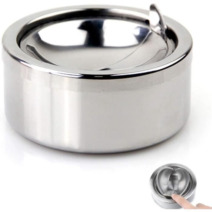 Cendrier Acier Inoxydable Cylindrique 10 Pièces Intérieur Extérieur