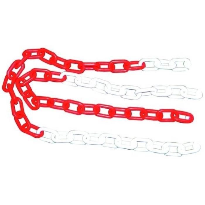 Chaîne Plastique 15m Chaîne Signalisation 15m Rouge/blanc