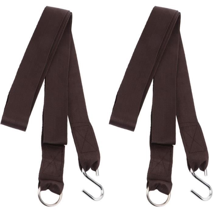 Sangles Pour Hamac D'arbre - Lot De 2, 2m X 2.5cm, Polyester Résistant - Pour Accrocher Hamac, Balançoire, Slackline
