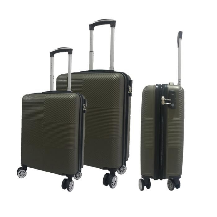 Set de 3 Valises Extensible Bordeaux Rigide ABS 4 Roues doubl/ées 55-66-76cm LYS