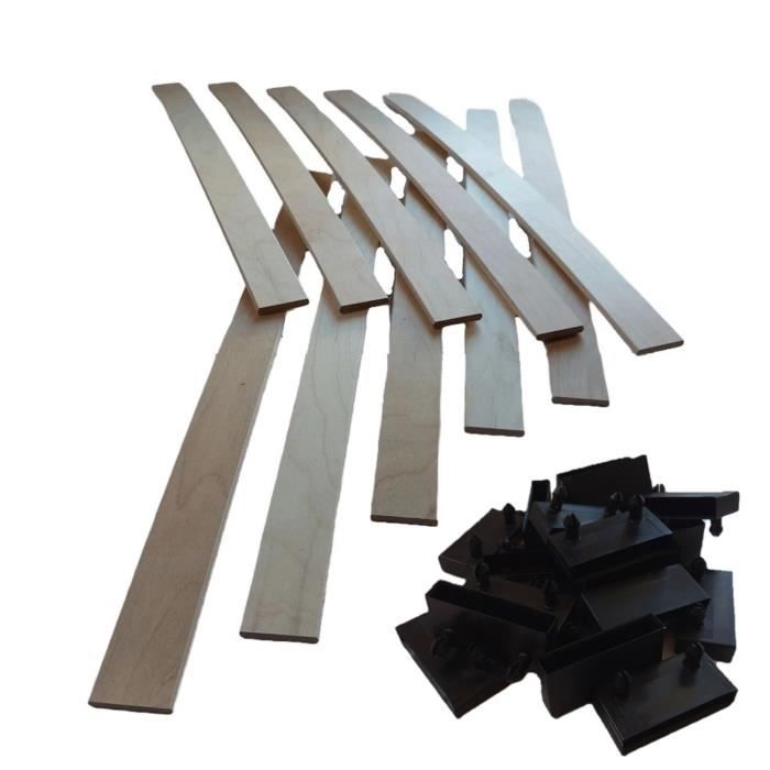 10 lattes + embouts - 680x53x8 mm - lit 140 - Pour sommier SEDAC