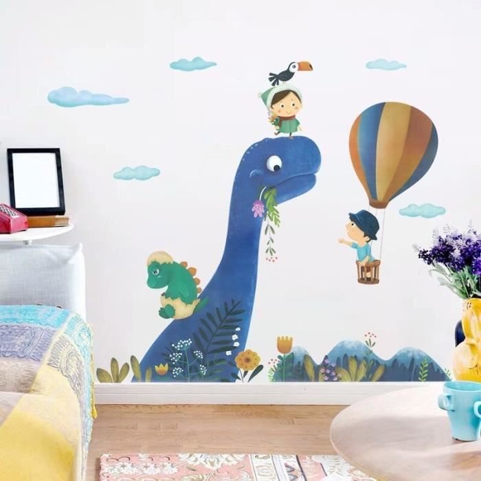 Sticker Mural Chambre Bebe Garcon Dinosaure Montgolfiere Cdiscount Maison