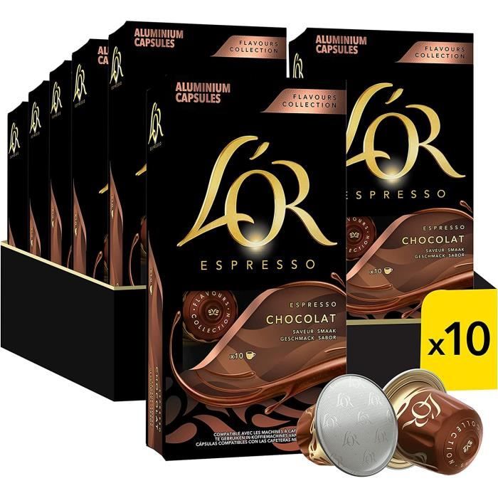 L'OR - Café Espresso - Chocolat - Rond - Subtil - Compatible Nespresso ®* -  10 lots de 10 capsules aluminium[142] - Cdiscount Au quotidien