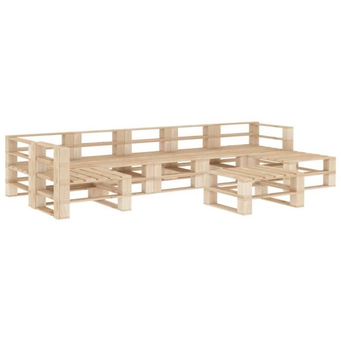 Salon de jardin palette 8 pcs Meuble de jardin Ensemble repas de