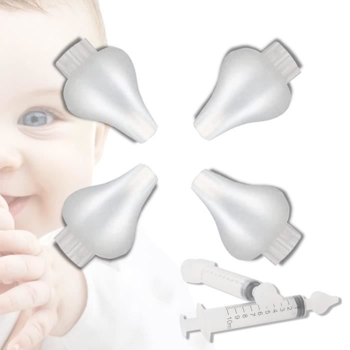 Seringue nasale bebe - des embouts nasaux en silicone de haute qualité  propres et réutilisables (2 pièces) - Cdiscount Puériculture & Eveil bébé