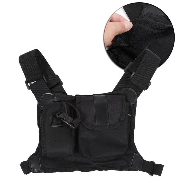 yosoo poche de poitrine avant radio bidirectionnelle poche poitrine sac à dos sac à dos porte-accessoire radio étui de transport