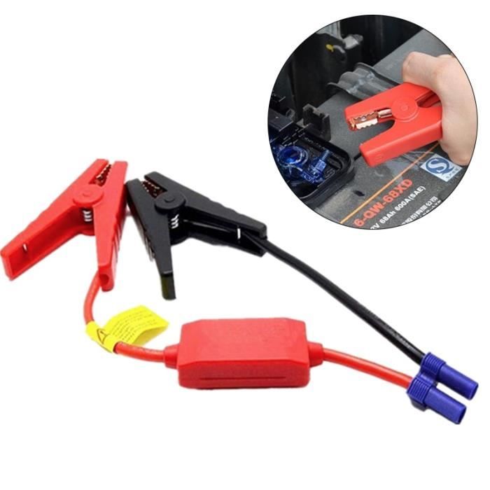Câble de démarrage,Connecteur de Clip de batterie rouge et noir, pinces de  câble de cavalier d'urgence pour accessoires universels - Cdiscount Auto