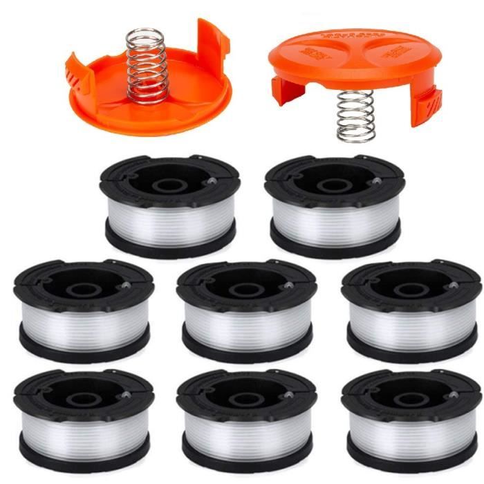 JAMSSOW 4 Bobine De Fil Convient Pour Black+Decker A6481 A6485 AF-100-3ZP,Rechange Coupe Bordure Pour ST5530-GB GLC3630L20-GB STC1820PC-GB BESTA530-GB BESTA525-GB(4 Bobine+1 Couvercle+1 Ressort