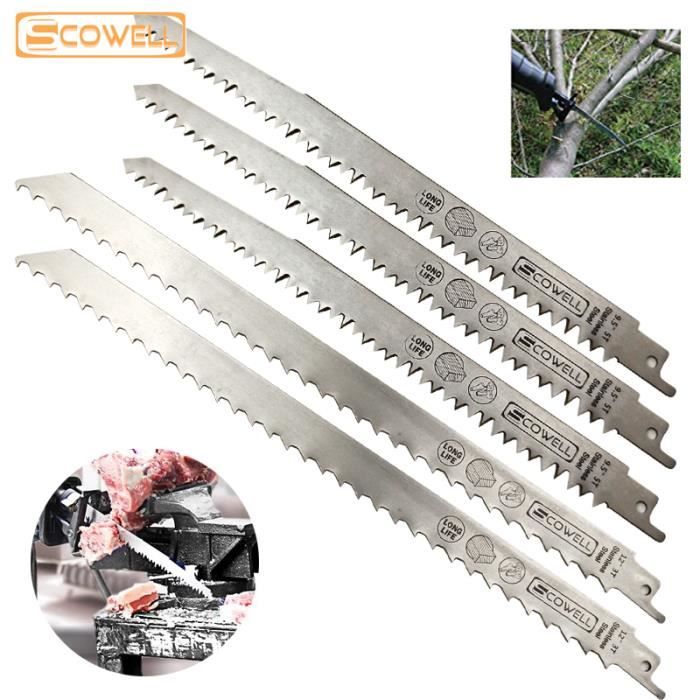 Lames De Scie Alternative En Acier Inoxydable – Lot De 2 – Longueur 300 Mm – Pour Coupe Viande, Os, Glace, Bois, Métal - 7
