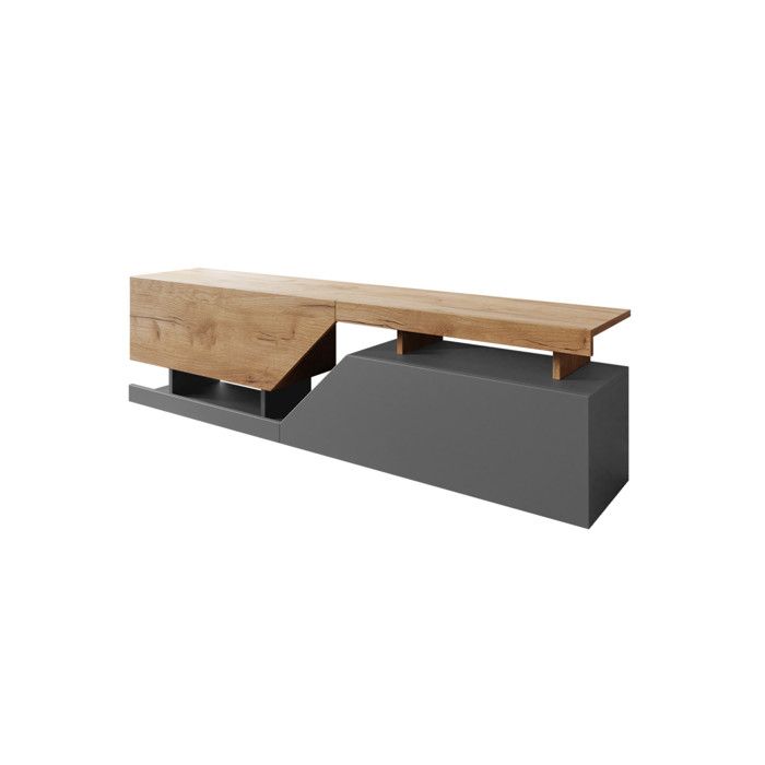Pitt - meuble TV - 160 cm - style industriel - Bois / Gris Pitt - meuble TV - 160 cm - style industriel - Bois / Gris