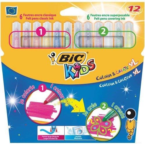 Feutre de Coloriage - BIC - KIDS COLOR & CREATE XL - Lot de 12 ...