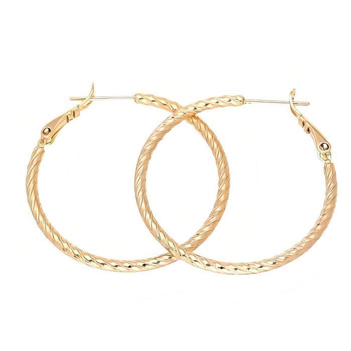 Boucles D'oreilles Créoles Rondes – 18 Mm, Plaqué Or Jaune 750/1000 – Bijouterie Papillon Bleu, Neuves