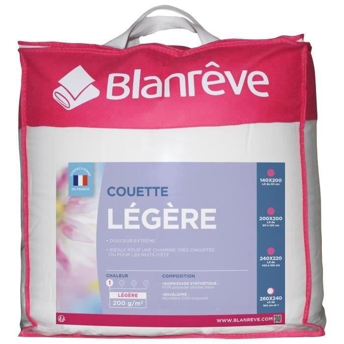 BLANREVE Couette légère en microfibre - 240 x 260 cm - Blanc