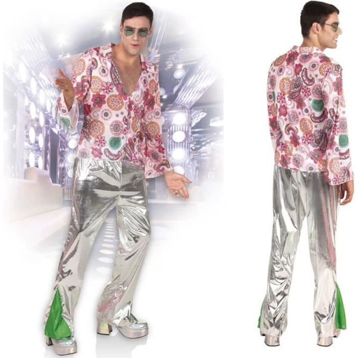 Costume Disco Femme Années 80 - Tenue Hippie Métallisée Avec Débardeur Et Pantalon Évasé | Parfait Pour Soirées, Halloween, Festivals