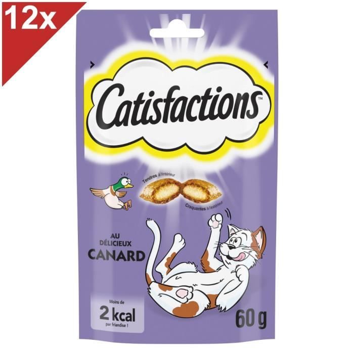 CATISFACTIONS Friandises au canard pour chat et chaton 12x60g