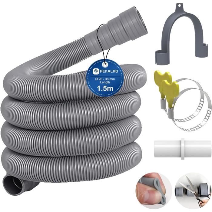 Tuyau Aquastop Lave-linge 1,5m - Sécurité Anti-fuite, Raccord 3/4 Pouce - Pour Machine à Laver - 4