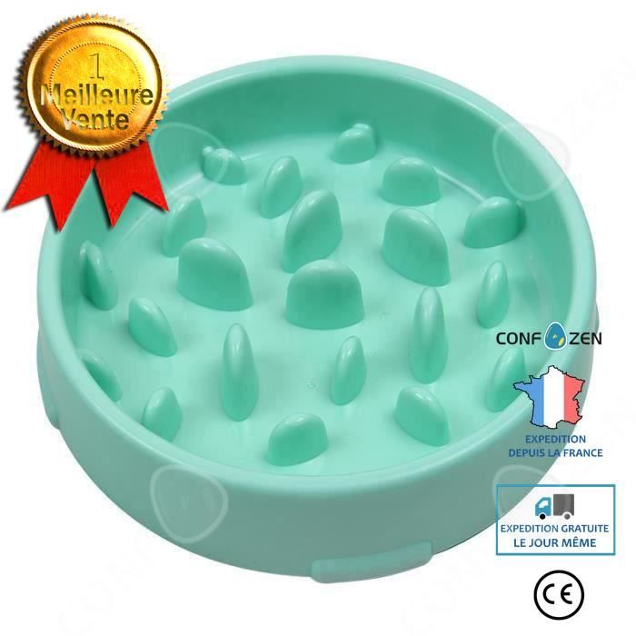 Meilleurs prix pour CONFO Gamelle anti glouton Chien Chat, Gamelle pour chien chat, Distributeur nourriture chat, Distributeur croquettes chiens, chat V