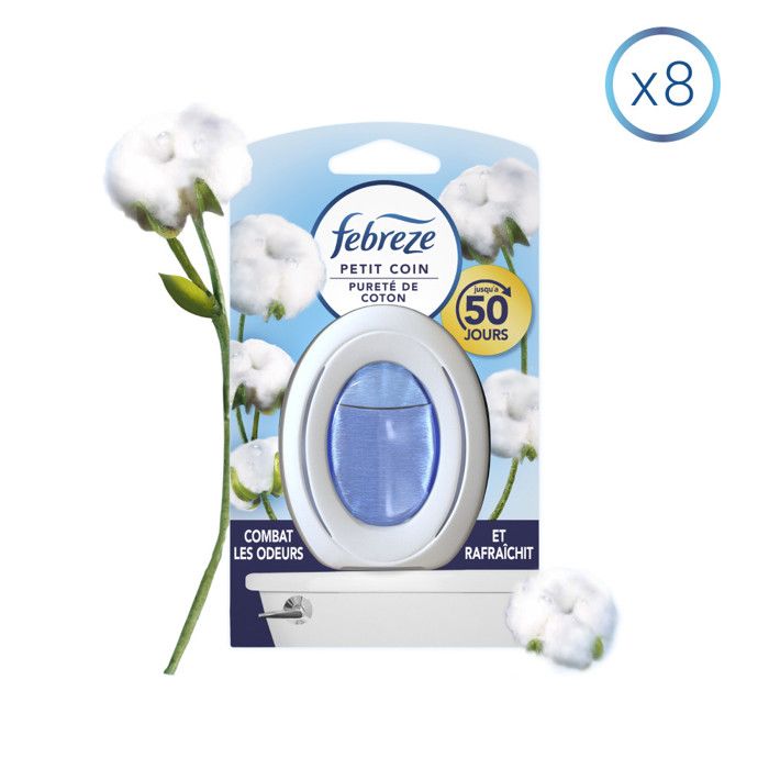 8 Desodorisants en Continu Pureté de Coton Febreze&nbsp; Petit Coin