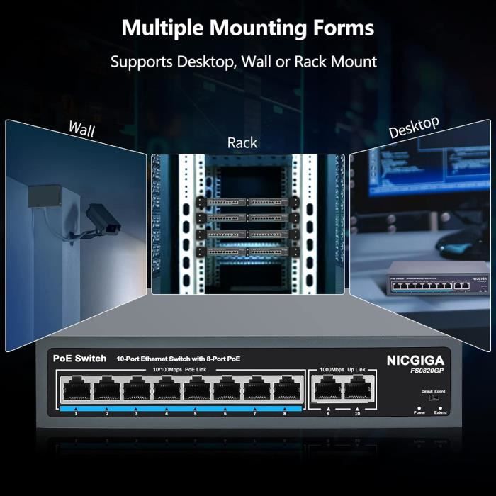 MERCUSYS Commutateur d'ordinateur Gigabit 8 ports, 8 ports 10/100/1000 Mbps, installation multiple, négociation automatique, MDI/MDIX, économie d'énergie, boîtier en métal, Plug & Play, aucune MERCUSYS Commutateur d'ordinateur Gigabit 8 ports, 8 ports 10/100/1000 Mbps, installation multiple, négociation automatique, MDI/MDIX, économie d'énergie, boîtier en métal, Plug & Play, aucune